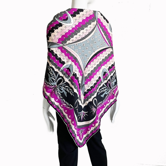 Vintage Emilio Pucci Scarf Silk Shawl Bold Abstract Print 34in Rare Daytons - Picture 2 of 16
